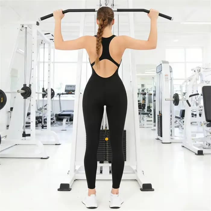 Combinaison de sport dos nu pour femme, tenue de fitness une pièce, ensemble de sport sexy et moulant, vêtements d'entraînement pour femme, survêtement, combinaison de yoga