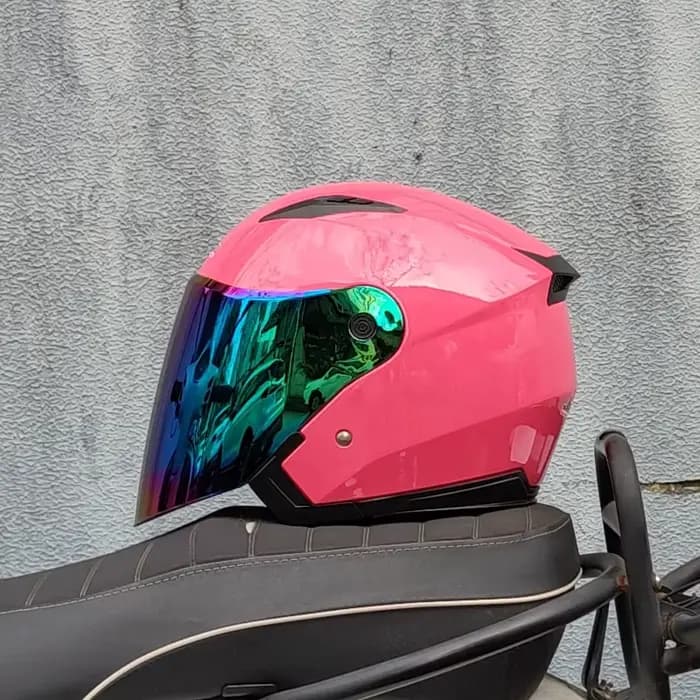 Hommes Moto demi-casques double lentille Scooter