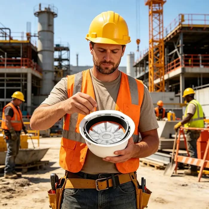 Compresse de gel rafraîchissante pour casque de protection