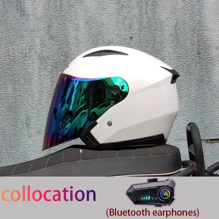 Casque de moto semi-couvert avec pare-soleil intégré