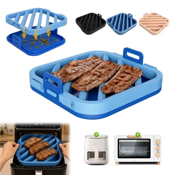 BSEVB - Accessoires de cuisine, Plaque de cuisson multifonctionnelle, Friteuse à air avec contrôle de l'huile, Grille de barbecue en silicone