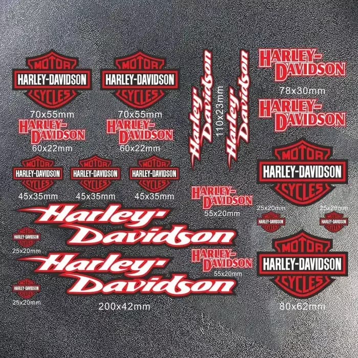 Ensemble d'autocollants emblèmes Harley Davidson - Lettres adhésives réfléchissantes pour la décoration DIY de moto et de casque