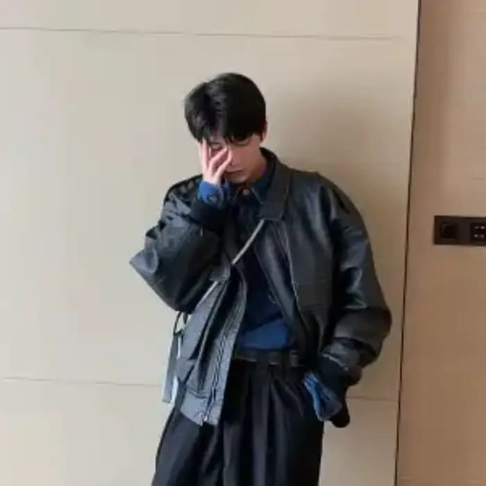 Veste en cuir ample à revers rétro japonais pour hommes et femmes