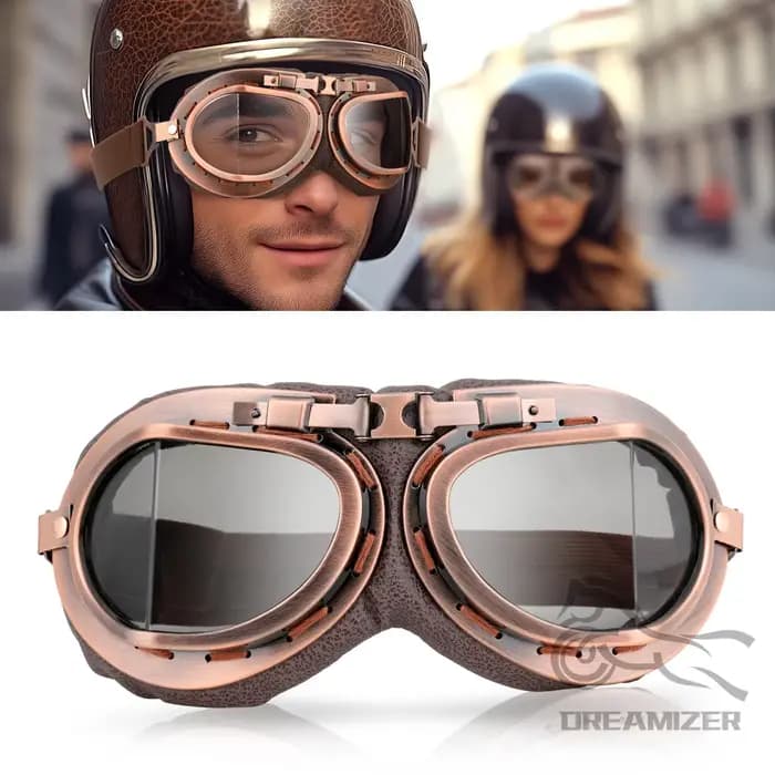 Lunettes de moto rétro vintage pour Harley Pilot