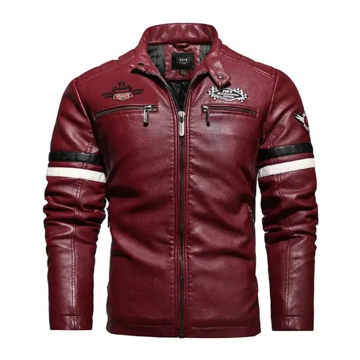 Blouson en cuir de course moto pour homme, blouson brodé assorti, blouson punk rock, pour hommes d'affaires automne et hiver