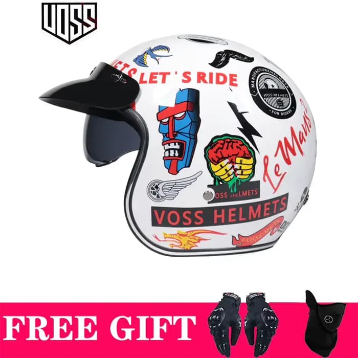 Casque de moto professionnel léger Jet Capacete de Style français Vespa Scooter