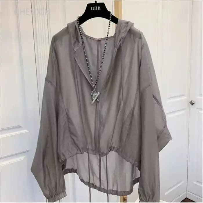 Vestes à Capuche pour Femme, Vêtements d'Extérieur Légers et Respirants, avec Fermeture Éclair Résistante au Soleil, Été