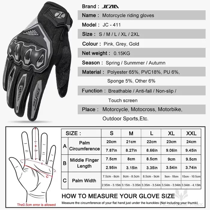JCAA gants de Moto