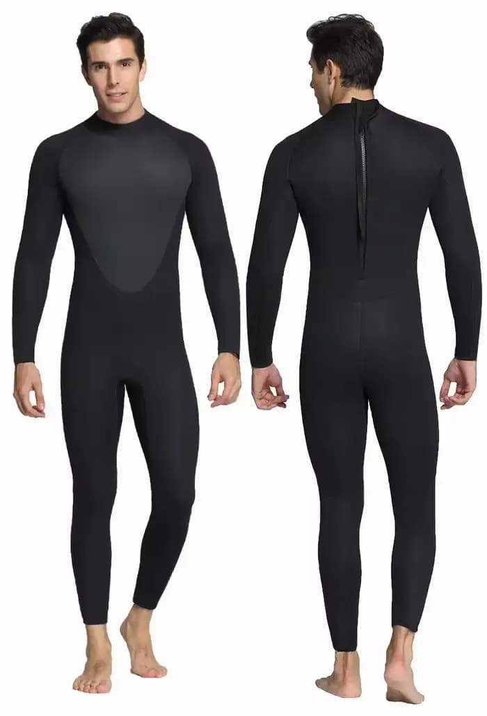 Combinaison de plongée sous-marine pour hommes, maillot de bain d'hiver en néoprène de 5mm, design une pièce, couture ennemi, fermeture à glissière arrière