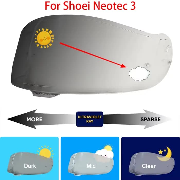 Visière photochromique pour casque Shoei Neotec 3