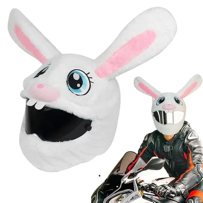 Juste de casque de moto en peluche de dessin animé drôle