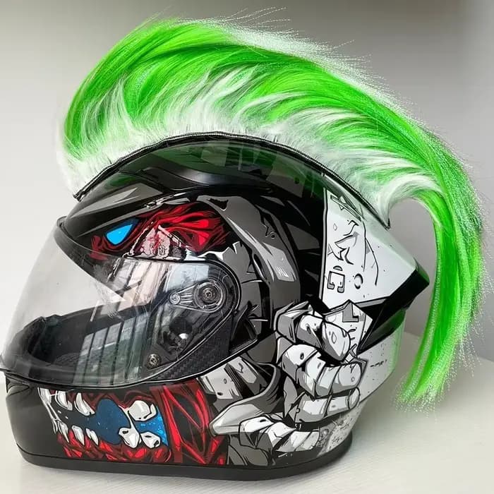 Perruque Mohawk pour casque de moto