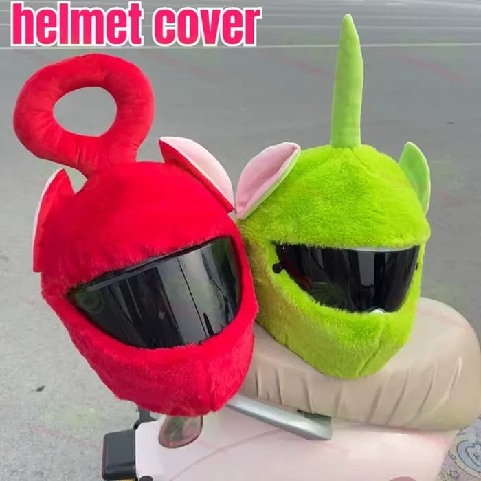 Housse de casque de moto en peluche