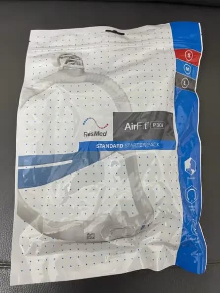 Resmed Airfit P30i masque d'oreillers nasaux masque CPAP comprend sangle, cadre, coussin d'oreiller (M/L/S) Apnée du sommeil Anti-ronflement
