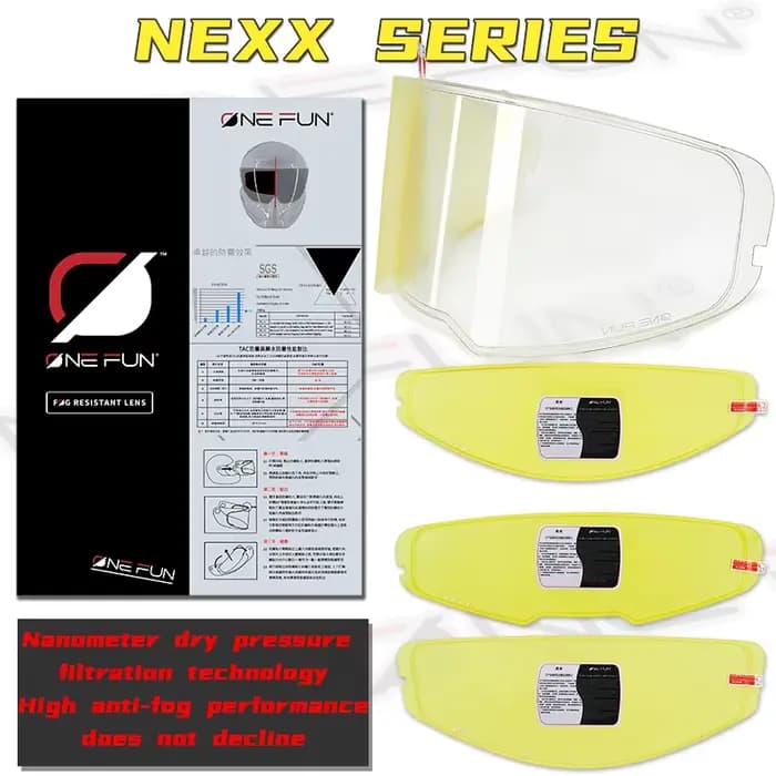 Film anti-buée pour casque NEXX X.WED2 X.D1 X.R2 X.vilitur X.vilijord SX.100 Rally Street