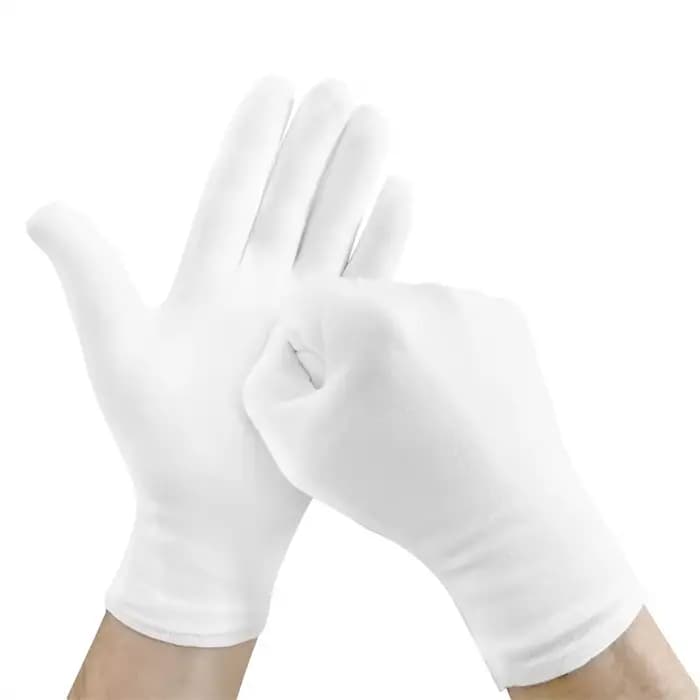 Gants de travail en coton blanc, 12 paires, pour mains sèches, Film de manipulation cérémonie, bijoux, gants d'inspection en argent, outil de nettoyage ménager