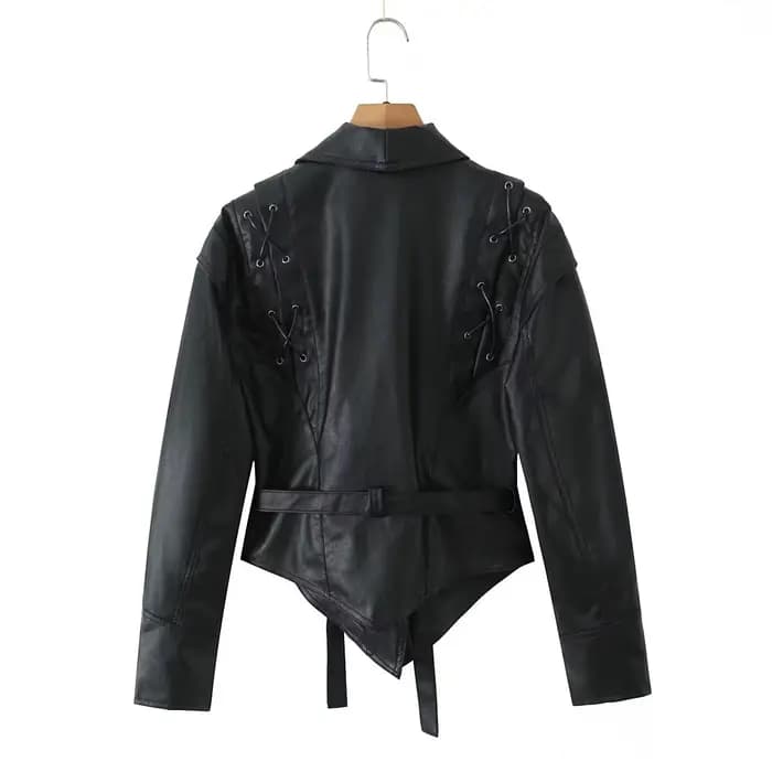 Veste en cuir rétro tendance pour femme Printemps 2026 – Style urbain