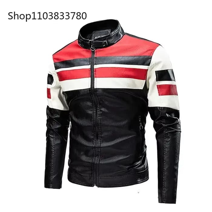 Veste de moto en cuir pour hommes