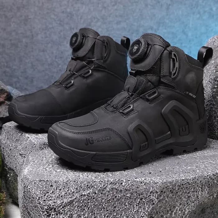 Bottes de Moto imperméables en cuir de vache pour hommes