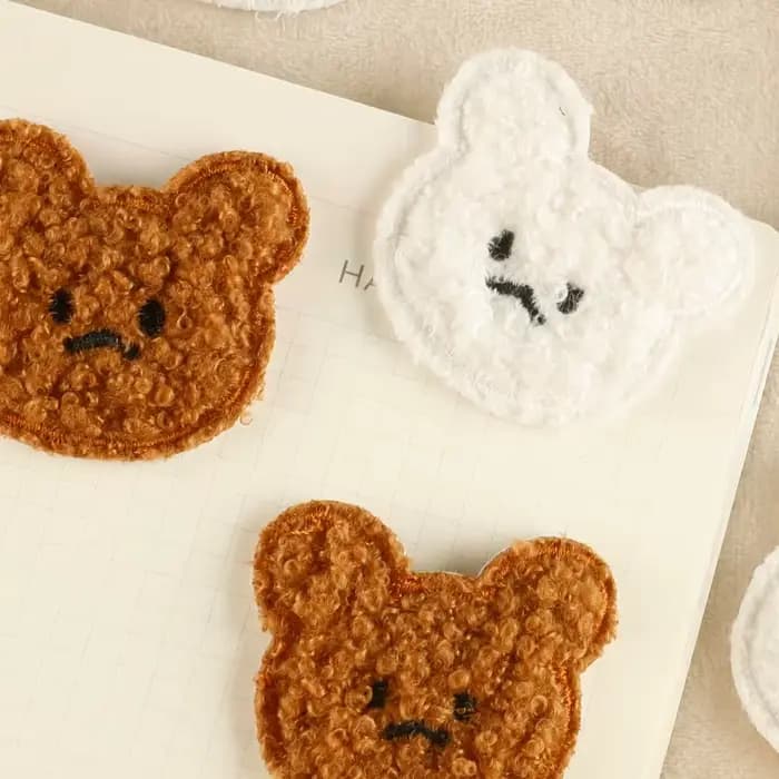 Broderie de dessin animé mignon, broderie de serviettes, accessoires d'ours en peluche, patchs, sacs, tissu, chaussures, chapeaux, accessoires vestimentaires