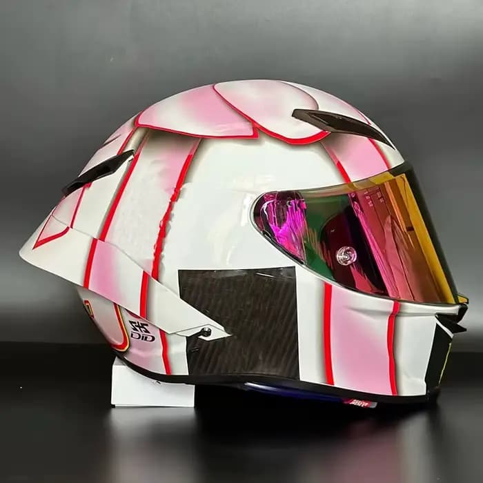 Casque de moto intégral pour femme avec nœud papillon et grand spoiler