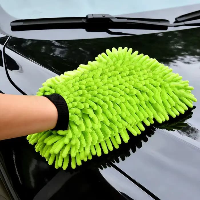Gant de lavage de voiture en microfibre double face