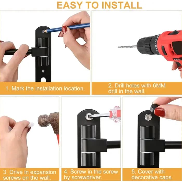 180 ° Support mural rotatif pour casque de moto