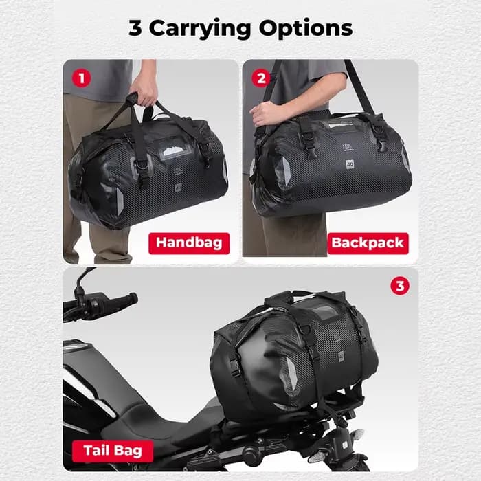 Sac arrière étanche pour moto