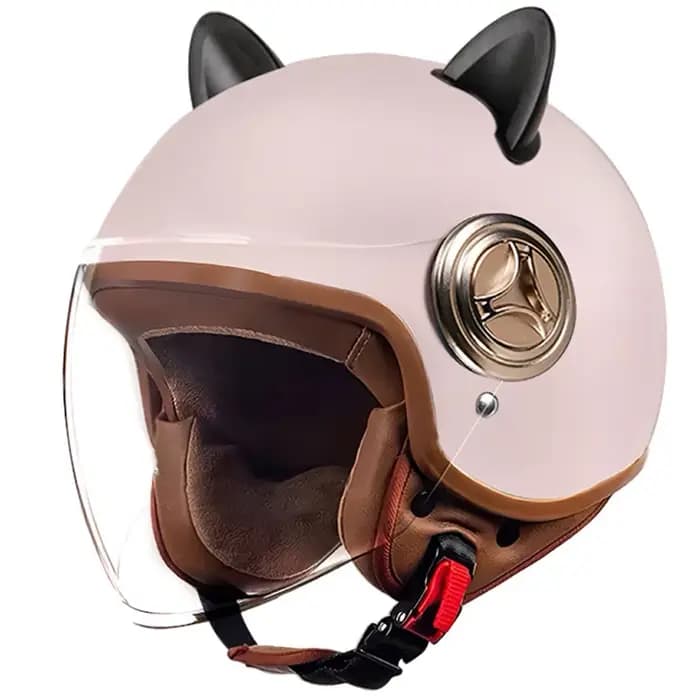 Casque de moto élégant avec oreilles de chat