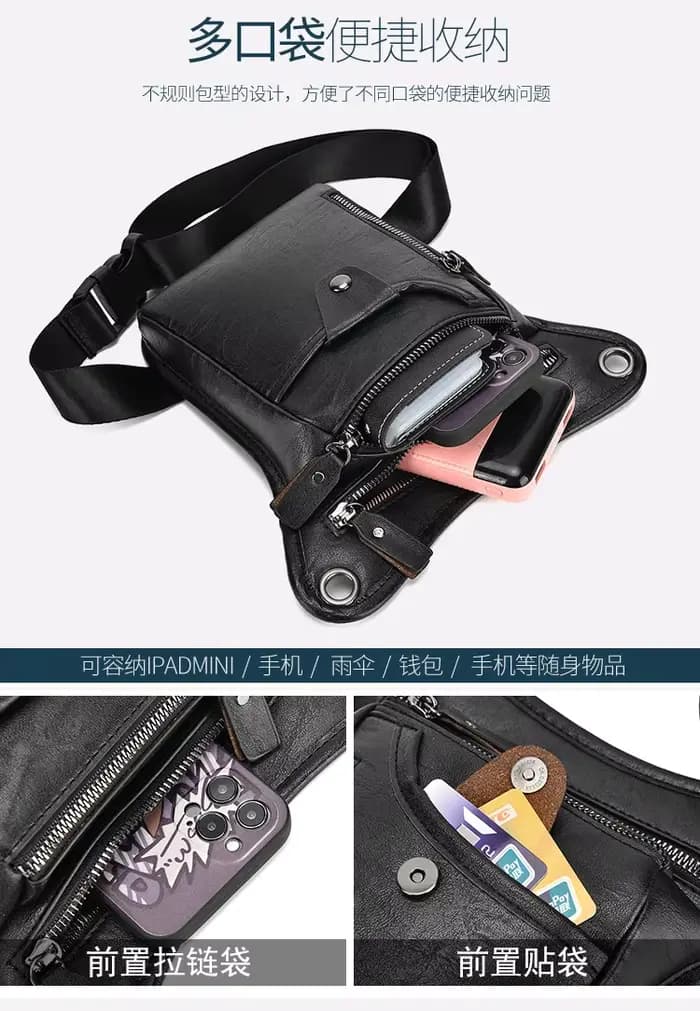 Vintage hommes taille Fanny Pack goutte jambe bandoulière sacs
