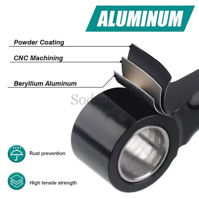 Support de montage de garde-boue avant en aluminium noir/Chrome