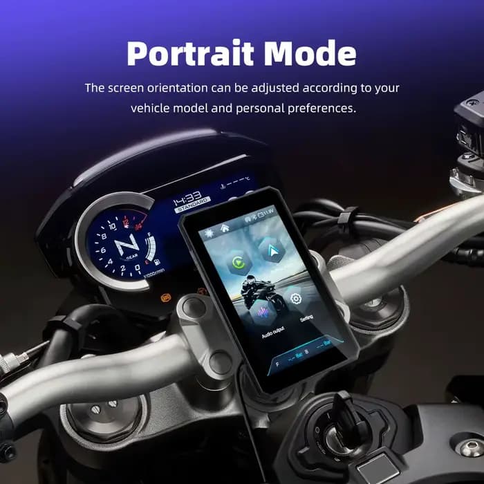 EKIY 5.0 pouces sans fil CarPlay Moto Android Auto Portable numérique