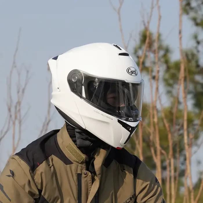 Casque de moto modulaire à visière relevable pour homme