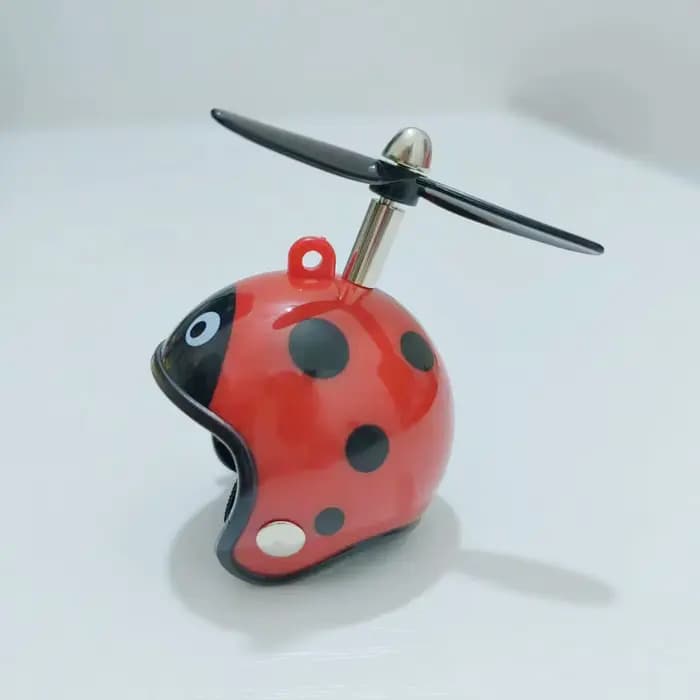 Casque à motif Animal de canard en caoutchouc jaune noir avec hélice pour décoration de barre de poignée de vélo de
