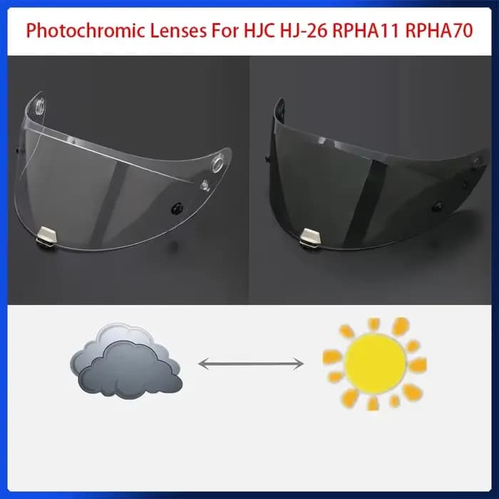 Lentilles Photochromiques Casque Bouclier Lentille pour HJC HJ-26 RPHA11 RPHA70