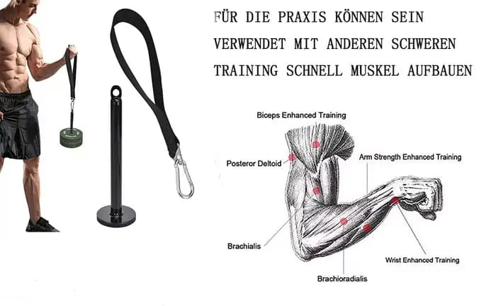 Sangle d'entraînement de lutte des bras, Fitness, poignée de ceinture, exercice d'avant-bras, renforcement, entraîneur de puissance pour Machine à câble et poids libre