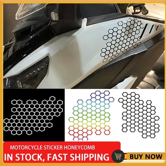 Autocollant de casque de moto en nid d'abeille
