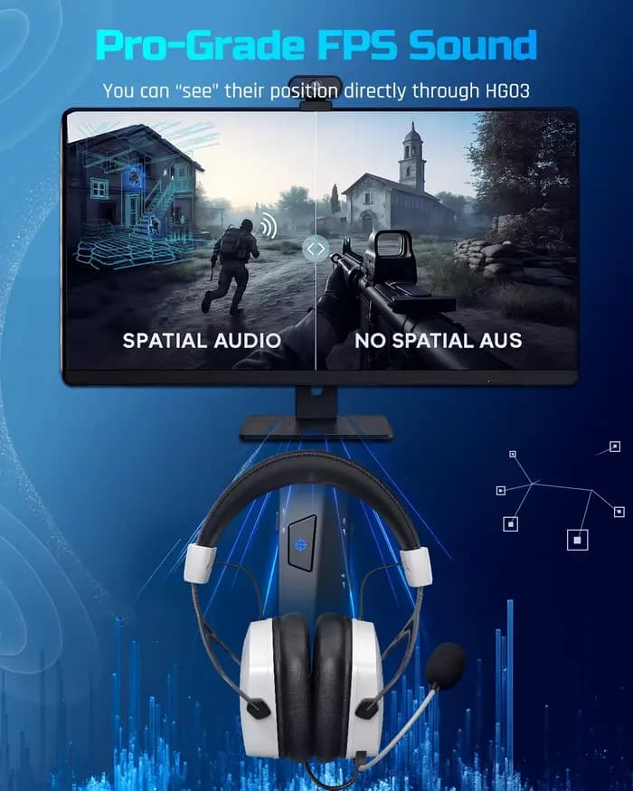 NUBWO casque de jeu USB avec son Surround 7.1 et FPS casque filaire avec micro antibruit conception confortable pour PC