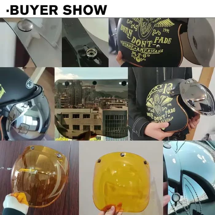 Casque de moto à miroir à bulles authentique