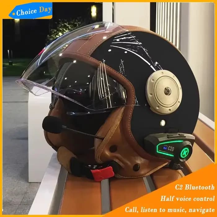 Casque de moto électrique intelligent Bluetooth à double miroir