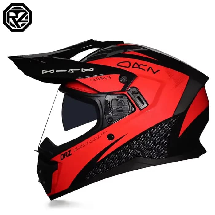 Casque de moto tout-terrain ORZ avec visière