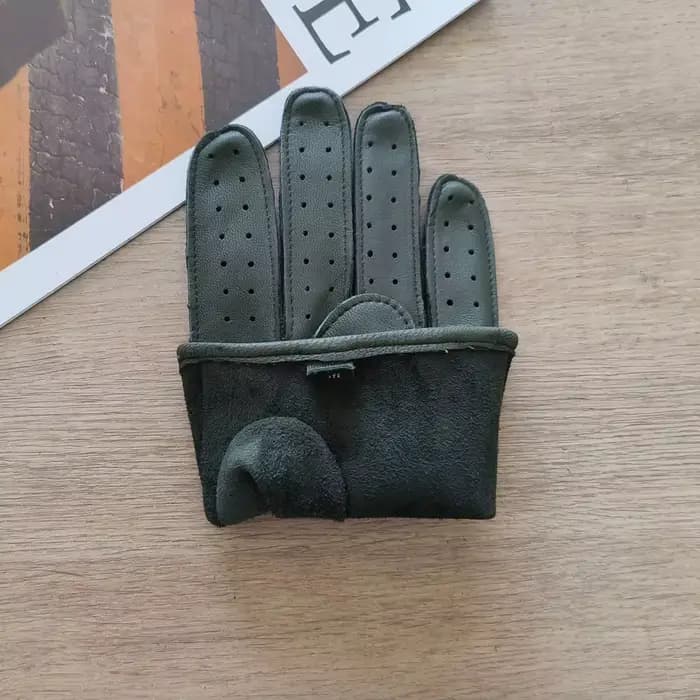 Nouveaux gants en cuir pour hommes mince sans lignes creux respirant protection solaire en plein air équitation et