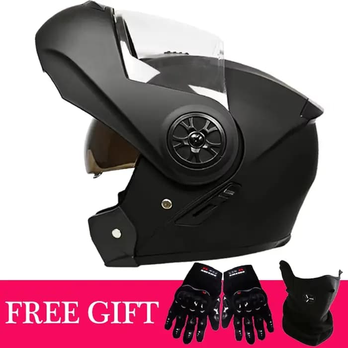 Casque de moto rabattable avec pare-soleil intérieur amovible pour hommes et femmes