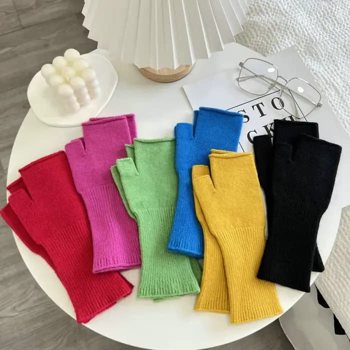 Femmes filles gants Dopamine tricot manches automne Pile manches gants fille étudiant femmes tricoté gants pour les femmes