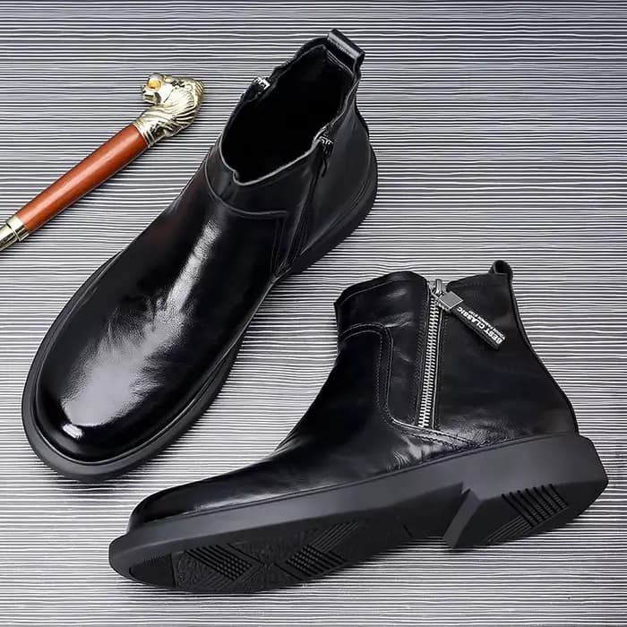 Bottines Chelsea en cuir véritable pour hommes