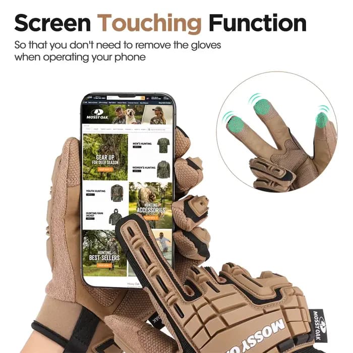 MOSSY OAK-gants militaires pour écran tactile à doigt complet pour hommes