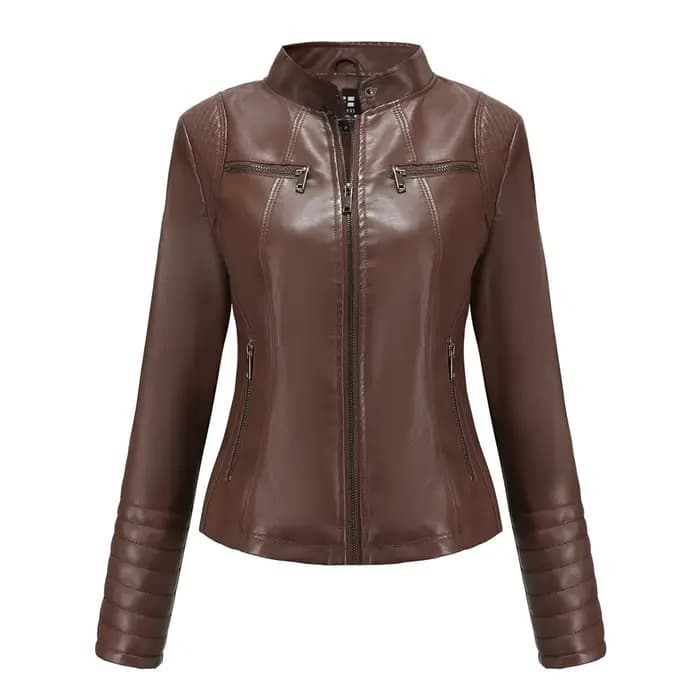 Veste de Moto en simili cuir pour femmes