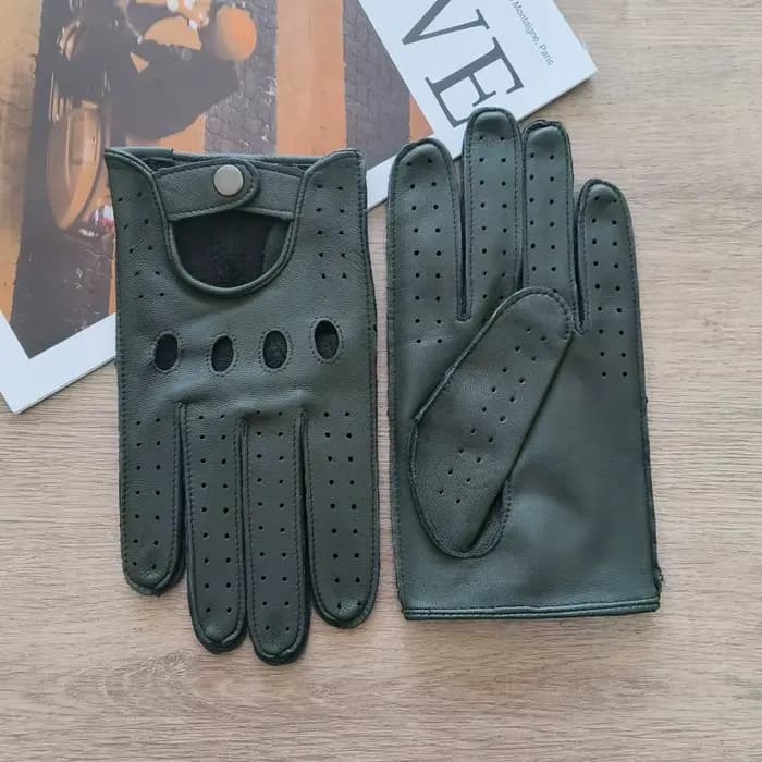 Nouveaux gants en cuir pour hommes mince sans lignes creux respirant protection solaire en plein air équitation et