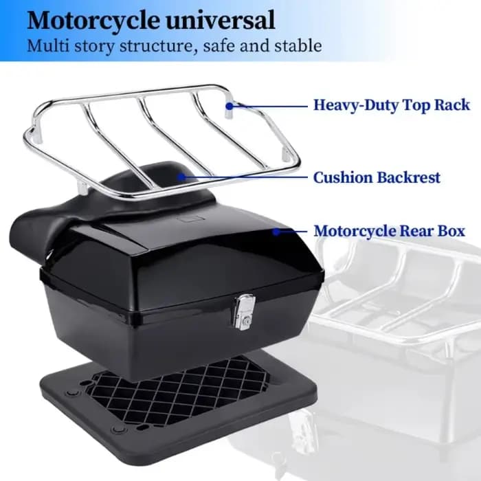 Boîte de rangement pour moto avec rangement