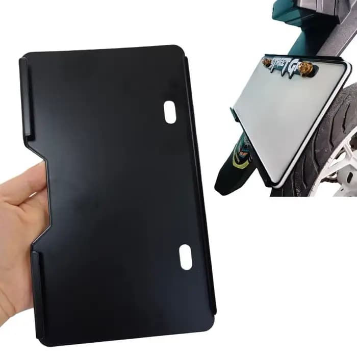 Support de plaque d'immatriculation de moto avec couvercle en acrylique transparent